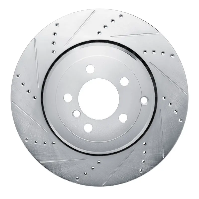 R1 10-12 Land Rover Range Rover Rear Left Drilled & Slotted Silver Brake Rotor 1