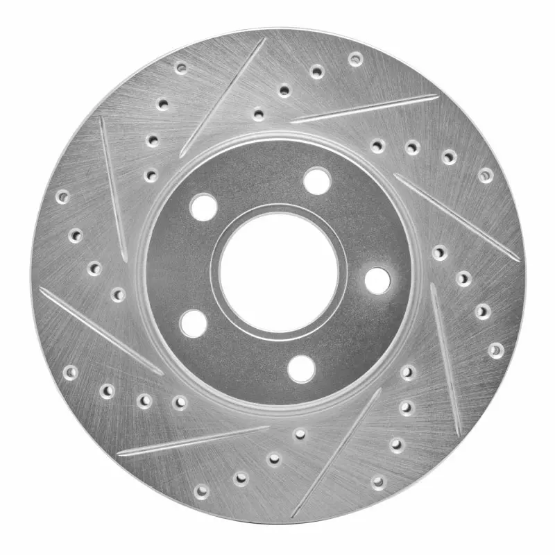 R1 10-13 Ford Transit Connect Front Left Drilled & Slotted Silver Brake Rotor 1