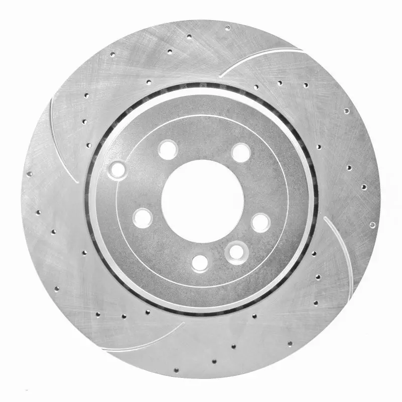 R1 10-13 Land Rover Range Rover Sport Rear Left Drilled & Slotted Silver Brake Rotor 1