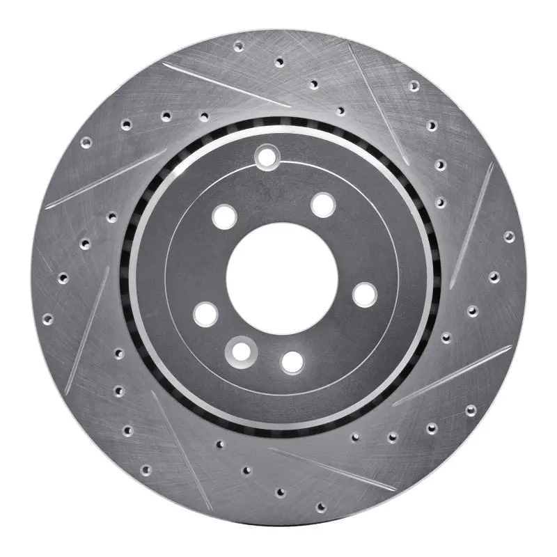 R1 10-13 Land Rover Range Rover Sport Rear Right Drilled & Slotted Silver Brake Rotor 1