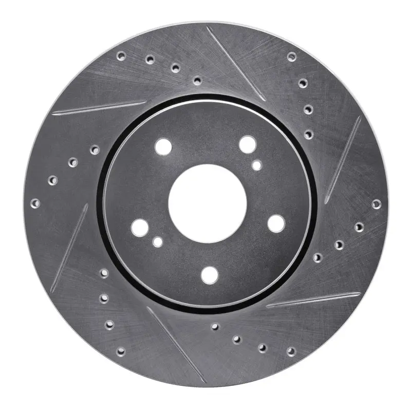 R1 10-13 Suzuki Kizashi Front Right Drilled & Slotted Silver Brake Rotor 1