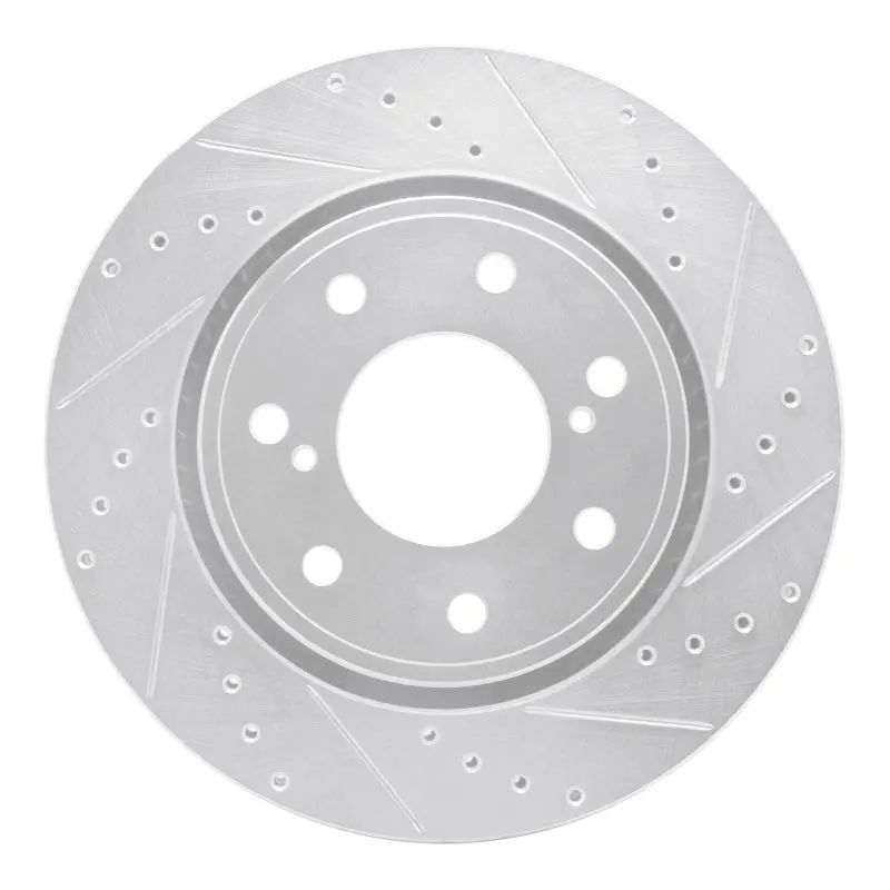 R1 10-14 Ford F-150 4Wd Front Right Drilled & Slotted Silver Brake Rotor 1