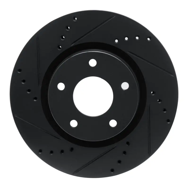R1 10-14 Renault Safrane (Mexico) Front Left Drilled & Slotted Black Brake Rotor 1