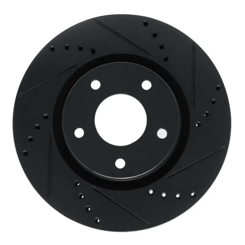 R1 10-14 Renault Safrane (Mexico) Front Right Drilled & Slotted Black Brake Rotor 1