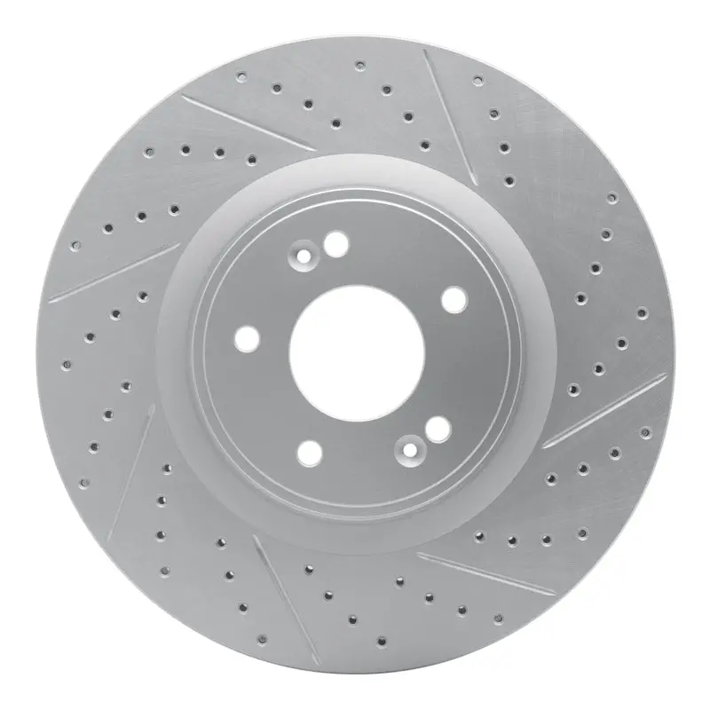 R1 10-16 Hyundai Genesis Coupe Front Right Drilled & Slotted Geo-Carbon Rotor 1