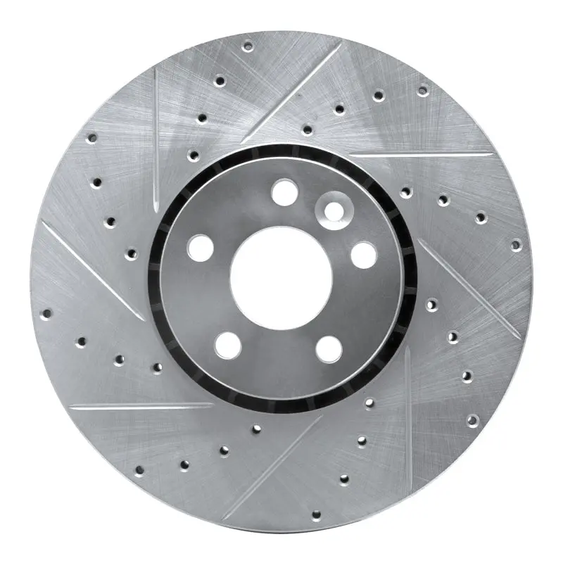 R1 10-16 Volvo Xc60 Front Left Drilled & Slotted Silver Brake Rotor 1