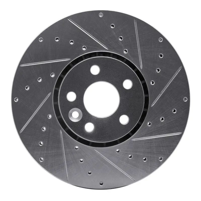 R1 10-16 Volvo Xc60 Front Right Drilled & Slotted Silver Brake Rotor 1