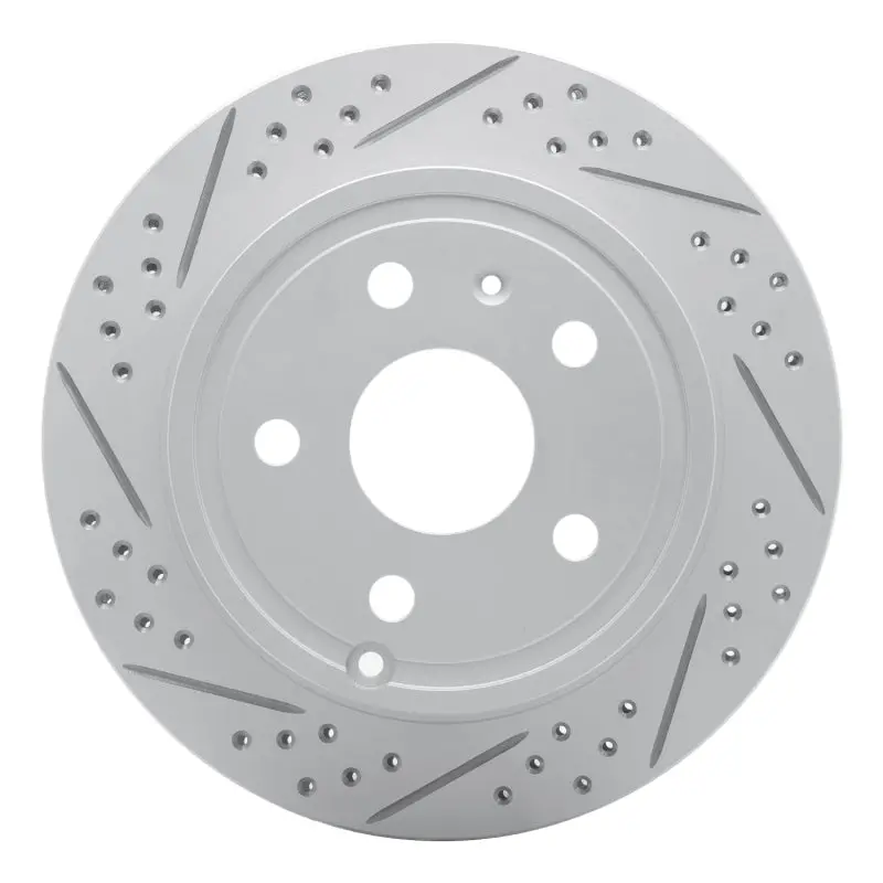 R1 10-17 Chevrolet Equinox Rear Left Drilled & Slotted Geo-Carbon Rotor 1