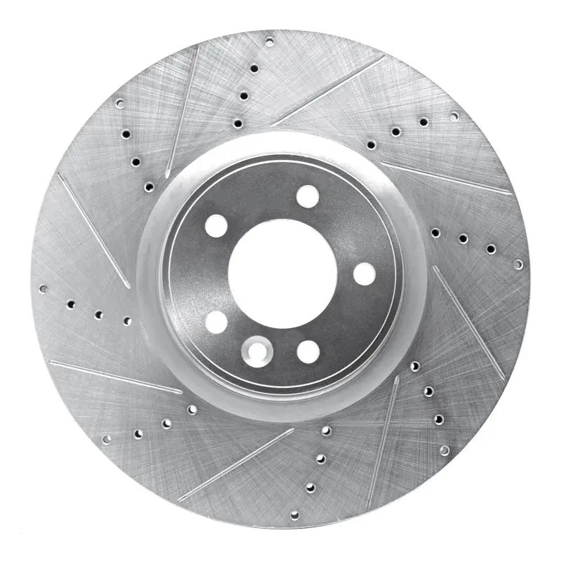 R1 10-17 Land Rover Range Rover Front Left Drilled & Slotted Silver Brake Rotor 1
