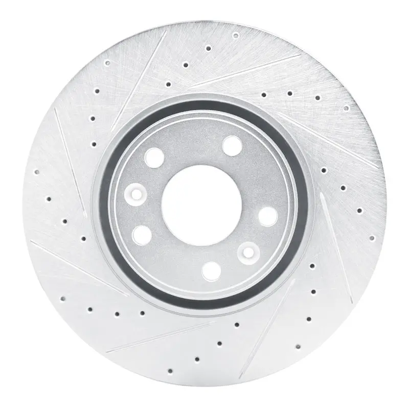 R1 10-17 Renault Safrane (Mexico) Front Left Drilled & Slotted Silver Brake Rotor 1