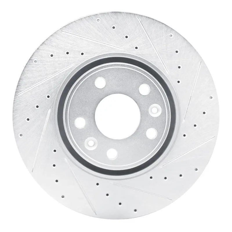R1 10-17 Renault Safrane (Mexico) Front Right Drilled & Slotted Silver Brake Rotor 1