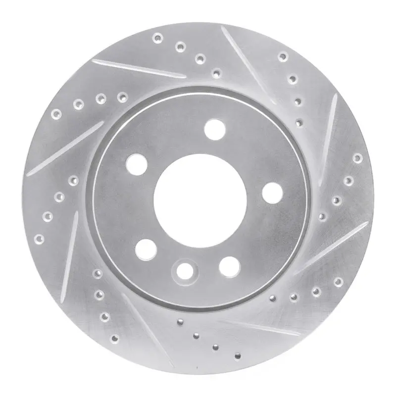 R1 10-17 Volkswagen Amarok (Mexico) Front Right Drilled & Slotted Silver Brake Rotor 1
