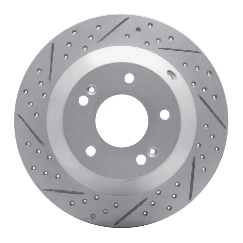 R1 10-21 Hyundai Santa Fe Rear Right Drilled & Slotted Geo-Carbon Rotor 1