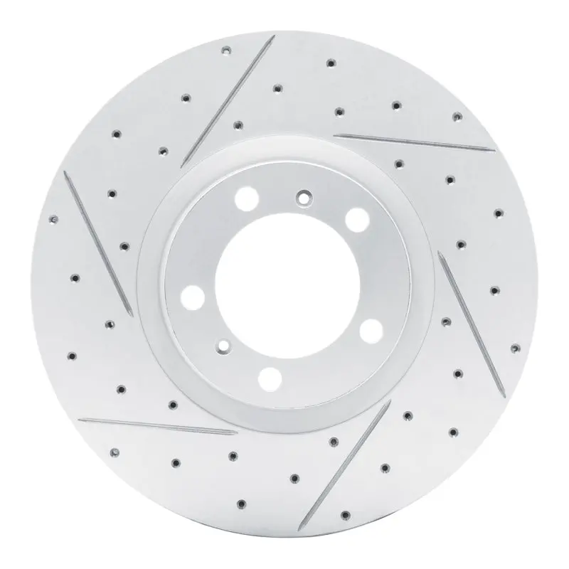 R1 10-24 Audi E-Tron Gt Left Front Drilled & Slotted Geo-Carbon Rotor 1