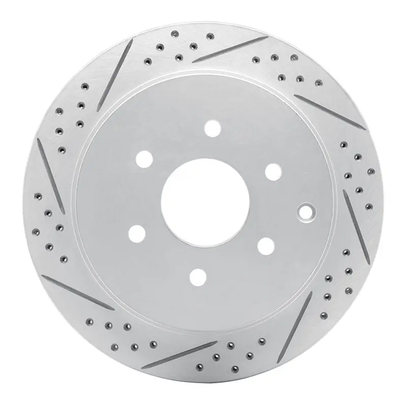 R1 10-24 Infiniti Qx80 Rear Left Drilled & Slotted Geo-Carbon Rotor 1