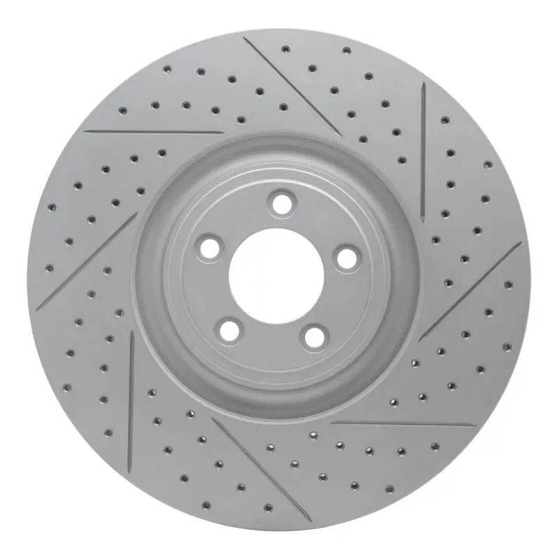 R1 10-24 Jaguar F-Type Front Right Drilled & Slotted Geo-Carbon Rotor 1