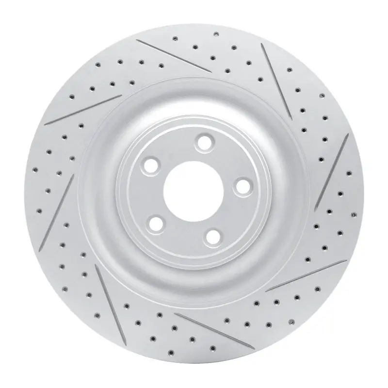 R1 10-24 Jaguar Xfr Rear Right Drilled & Slotted Geo-Carbon Rotor 1