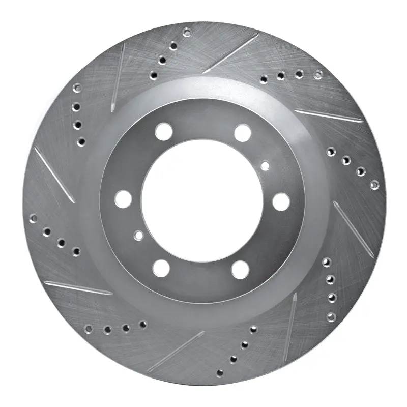 R1 10-24 Lexus Gx460 Front Left Drilled & Slotted Silver Brake Rotor 1