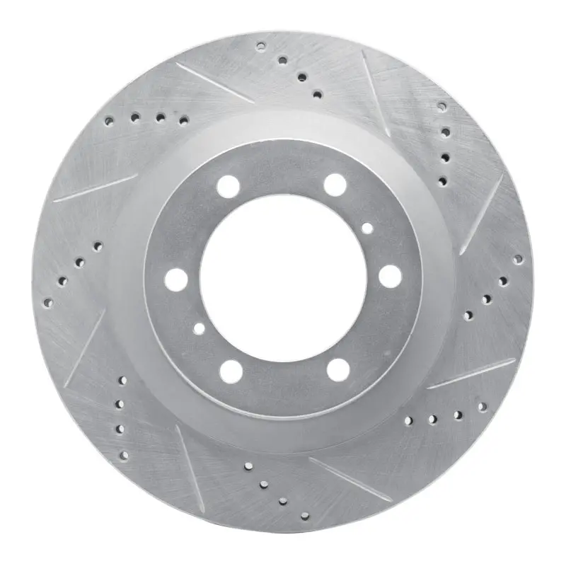 R1 10-24 Lexus Gx460 Front Right Drilled & Slotted Silver Brake Rotor 1