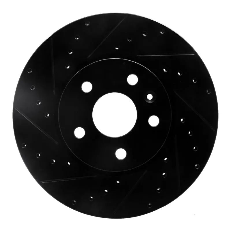 R1 10-25 Buick Allure Front Left Drilled & Slotted Black Brake Rotor 1