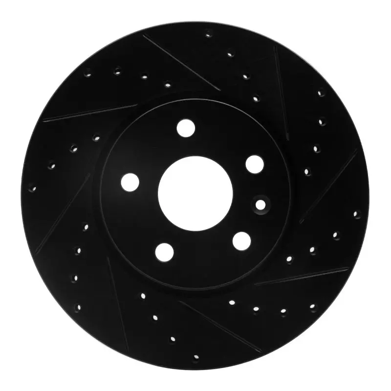 R1 10-25 Buick Allure Front Right Drilled & Slotted Black Brake Rotor 1