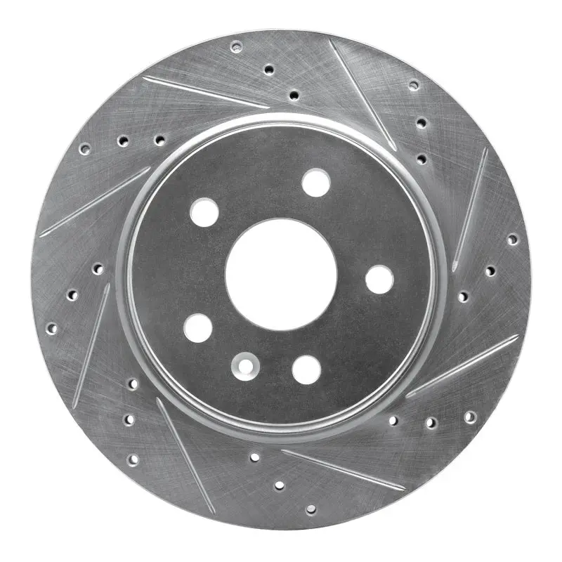 R1 10-25 Buick Regal Rear Right Drilled & Slotted Silver Brake Rotor 1
