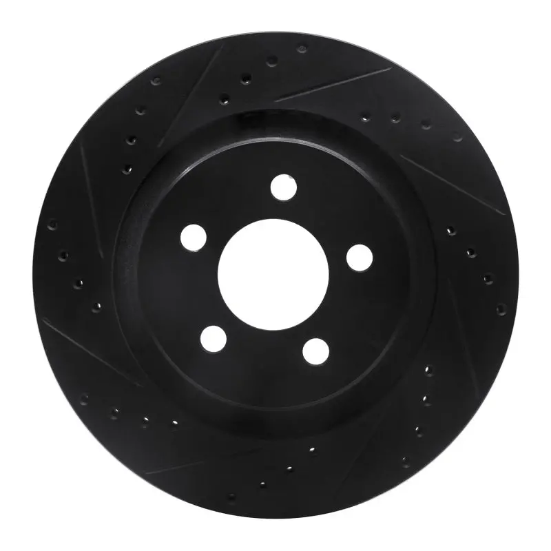 R1 11-12 Jeep Liberty Front Left Drilled & Slotted Black Brake Rotor 1