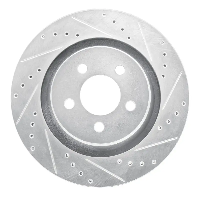 R1 11-12 Jeep Liberty Front Right Drilled & Slotted Silver Brake Rotor 1