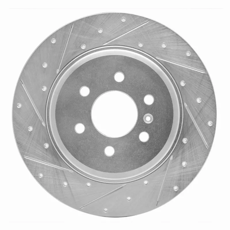 R1 11-15 Vpg Mv-1 Rear Left Drilled & Slotted Silver Brake Rotor 1