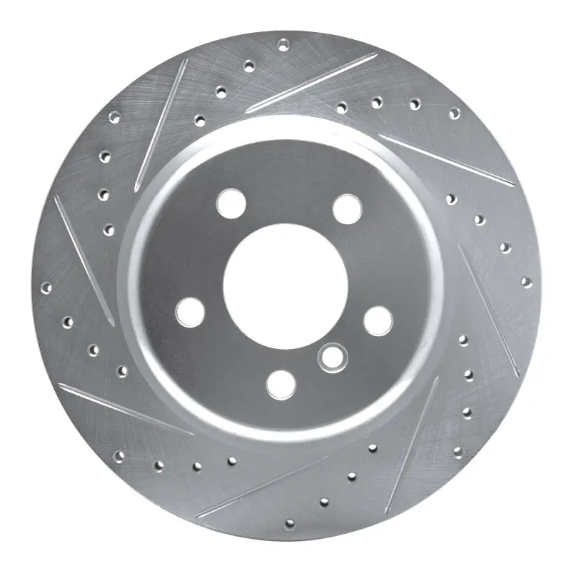 R1 11-16 Bmw 528I Xdrive Rear Left Drilled & Slotted Silver Brake Rotor 1
