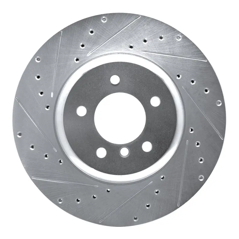 R1 11-16 Bmw Z4 Front Left Drilled & Slotted Silver Brake Rotor 1