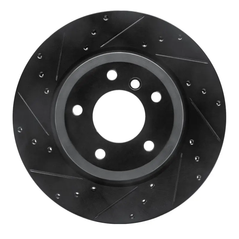 R1 11-16 Bmw Z4 Rear Left Drilled & Slotted Black Brake Rotor 1