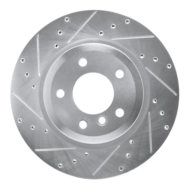 R1 11-16 Bmw Z4 Rear Left Drilled & Slotted Silver Brake Rotor 1
