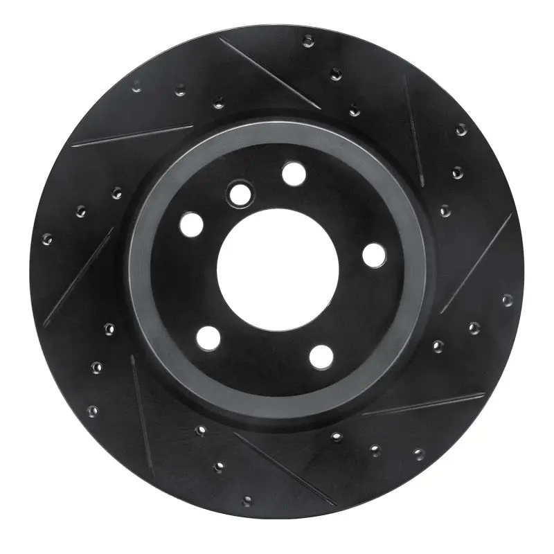 R1 11-16 Bmw Z4 Rear Right Drilled & Slotted Black Brake Rotor 1