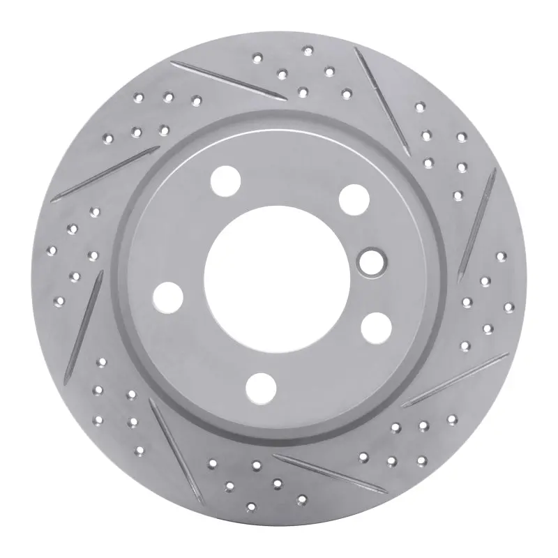 R1 11-16 Mini Cooper Countryman Rear Right Drilled & Slotted Geo-Carbon Rotor 1