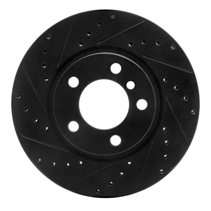 R1 11-16 Mini Cooper Paceman Front Left Drilled & Slotted Black Brake Rotor 1