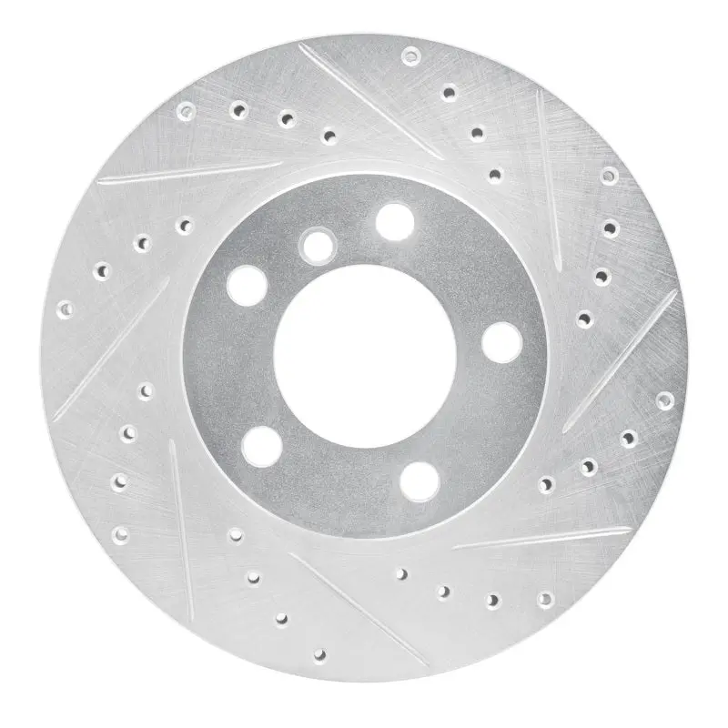 R1 11-16 Mini Cooper Paceman Front Right Drilled & Slotted Silver Brake Rotor 1