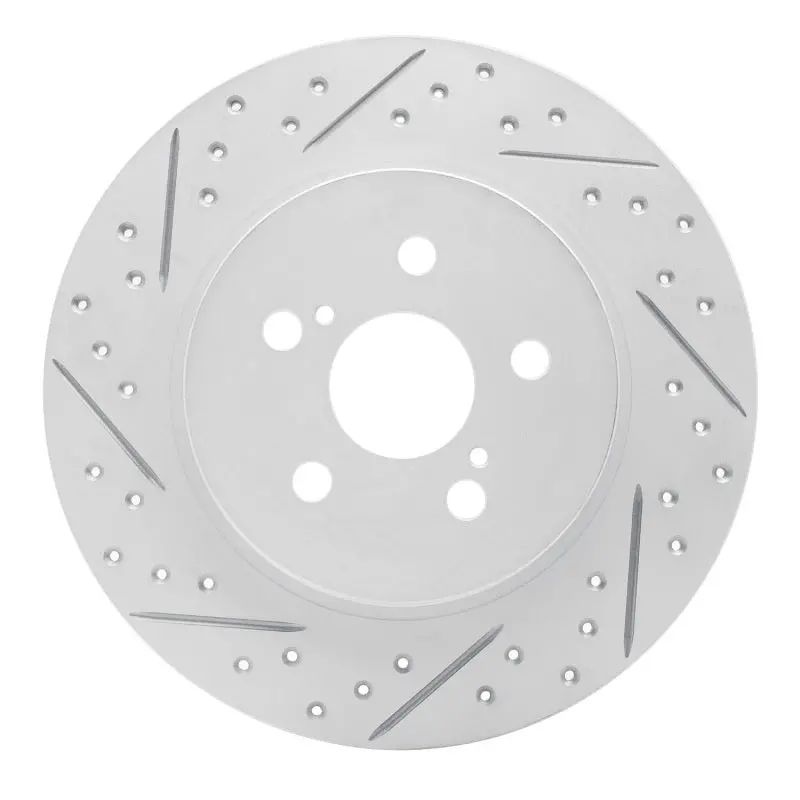 R1 11-17 Lexus Ct200h Rear Left Drilled & Slotted Geo-Carbon Rotor 1