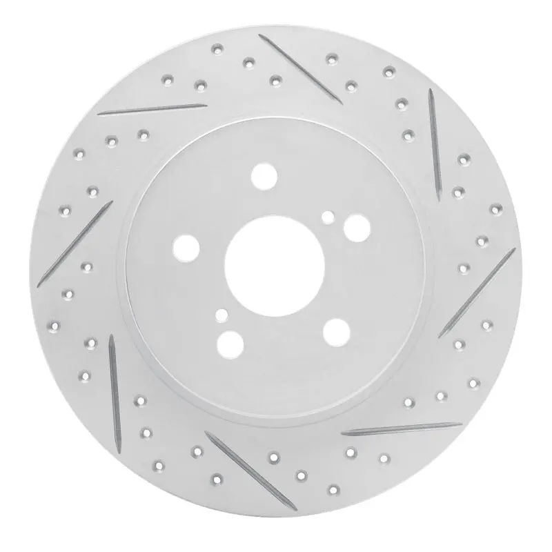 R1 11-17 Lexus Ct200h Rear Right Drilled & Slotted Geo-Carbon Rotor 1