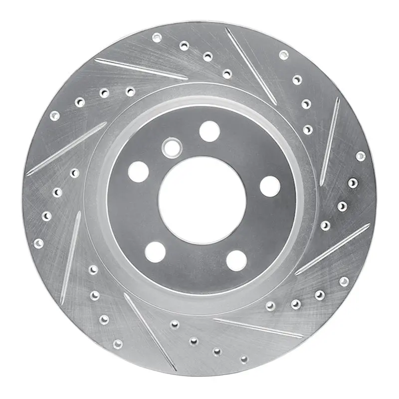 R1 11-18 Bmw X3 Rear Right Drilled & Slotted Silver Brake Rotor 1