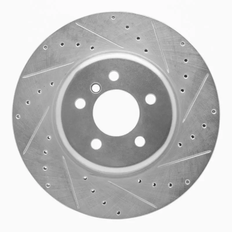 R1 11-19 Bmw 640I Gran Coupe Front Right Drilled & Slotted Silver Brake Rotor 1