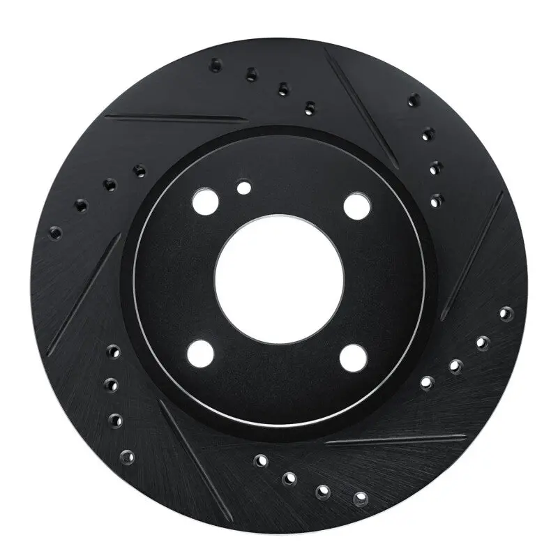 R1 11-19 Ford Fiesta (Usa/Canada) Front Right Drilled & Slotted Black Brake Rotor 1
