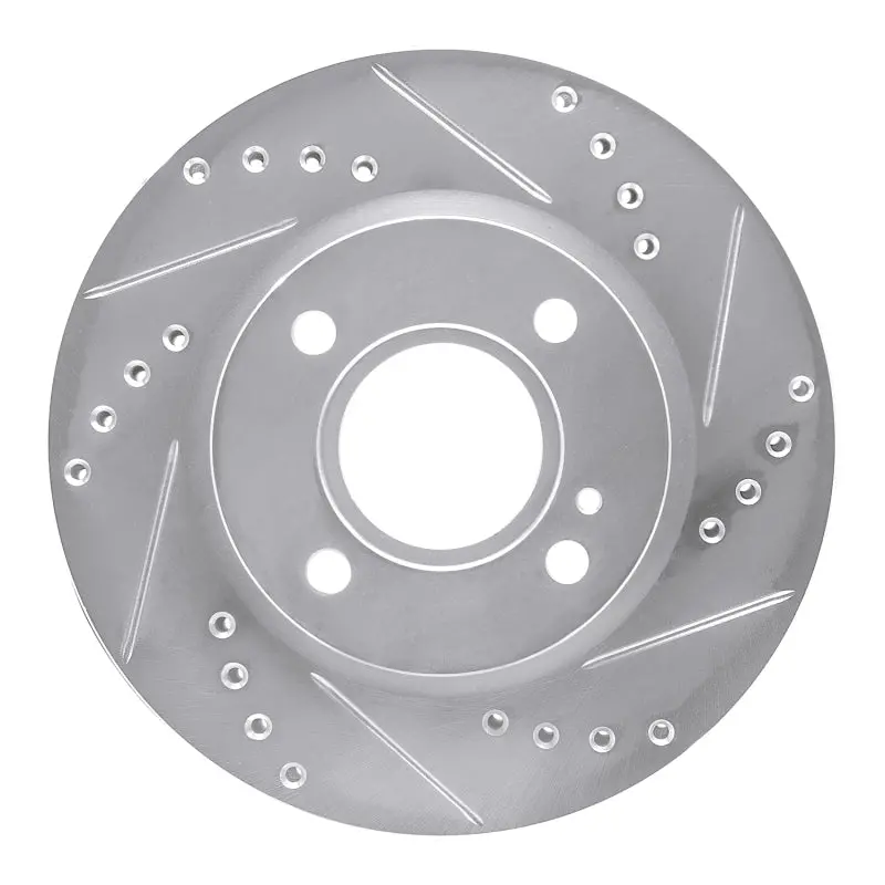 R1 11-19 Ford Fiesta (Usa/Canada) Front Right Drilled & Slotted Silver Brake Rotor 1