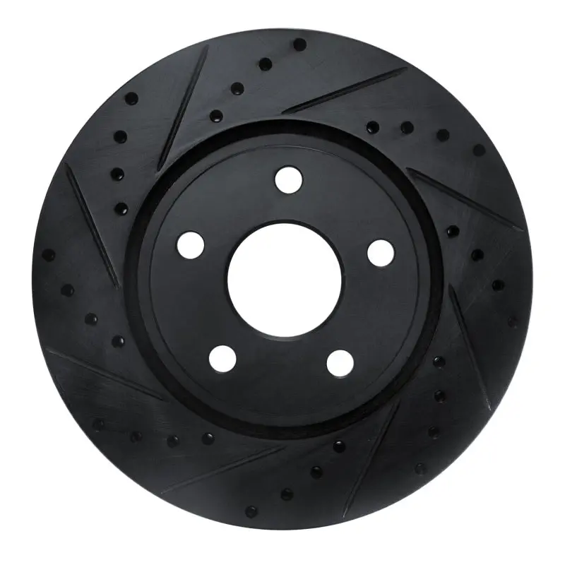 R1 11-22 Dodge Durango Front Left Drilled & Slotted Black Brake Rotor 1