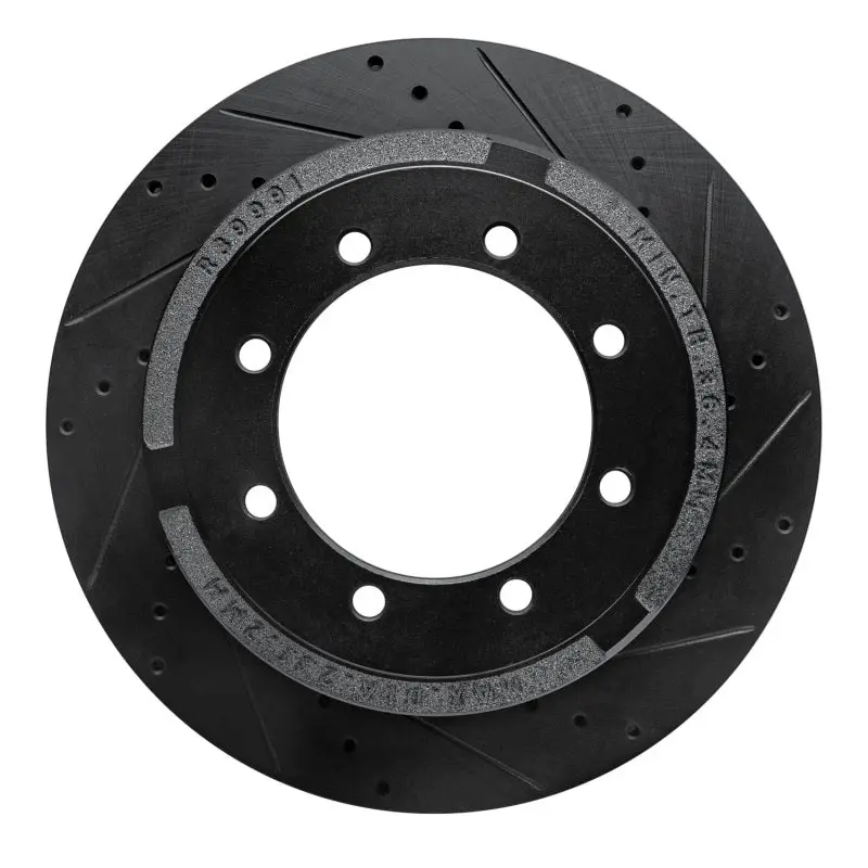 R1 11-22 Ford F-350 Super Duty 2Wd Rear Right Drilled & Slotted Black Brake Rotor 1