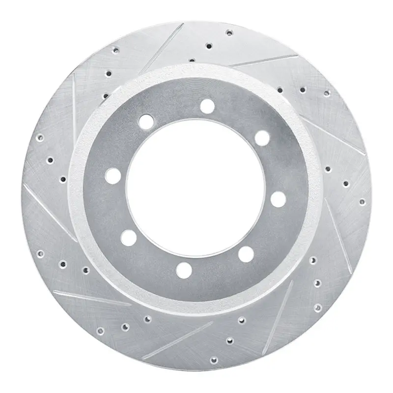 R1 11-22 Ford F-450 Super Duty Rear Left Drilled & Slotted Silver Brake Rotor 1