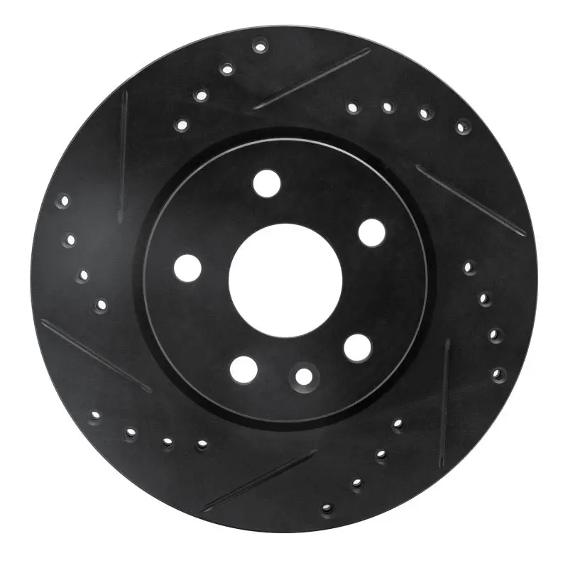 R1 11-23 Chevrolet Bolt Euv Front Left Drilled & Slotted Black Brake Rotor 1