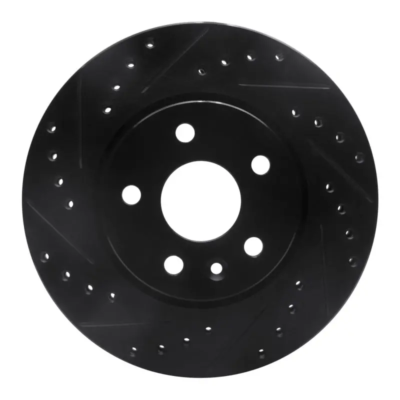 R1 11-23 Chevrolet Bolt Euv Front Right Drilled & Slotted Black Brake Rotor 1