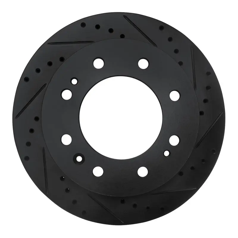 R1 11-25 Chevrolet Silverado 3500 Hd Front Right Drilled & Slotted Black Brake Rotor 1