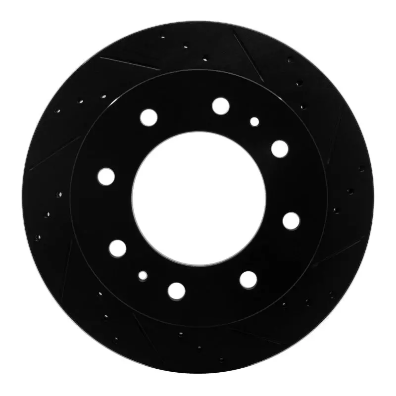 R1 11-25 Chevrolet Silverado 3500 Hd Rear Right Drilled & Slotted Black Brake Rotor 1